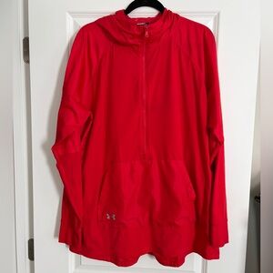 Under Armour Loose Fitting Women's Vibrant Red Windbreaker Pullover